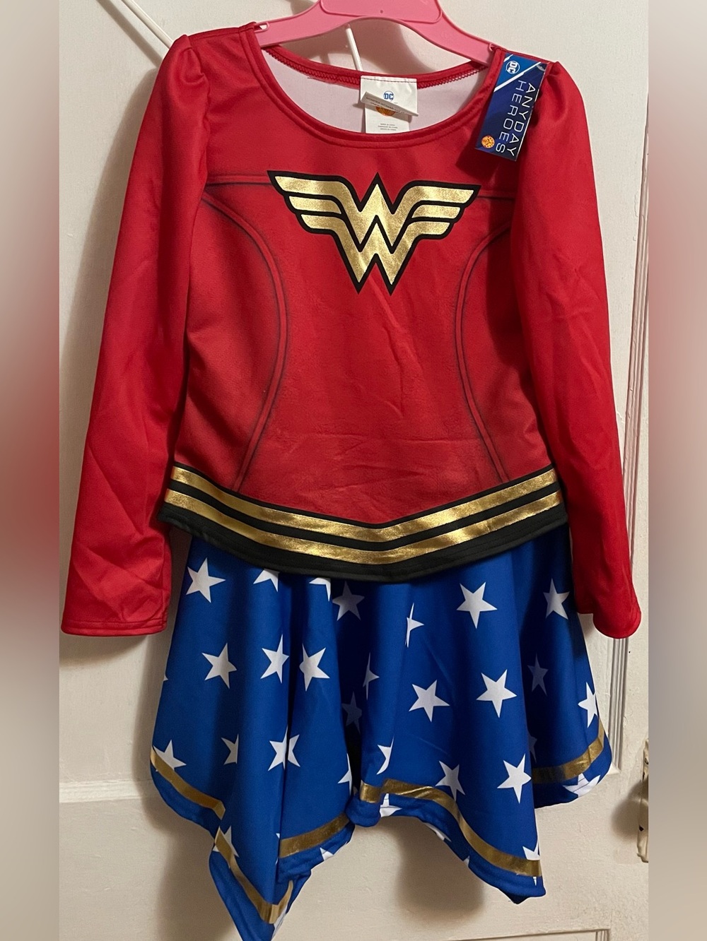 NWT! Girls DC Comics Red and Blue Wonder Woman 2-Piece Costume